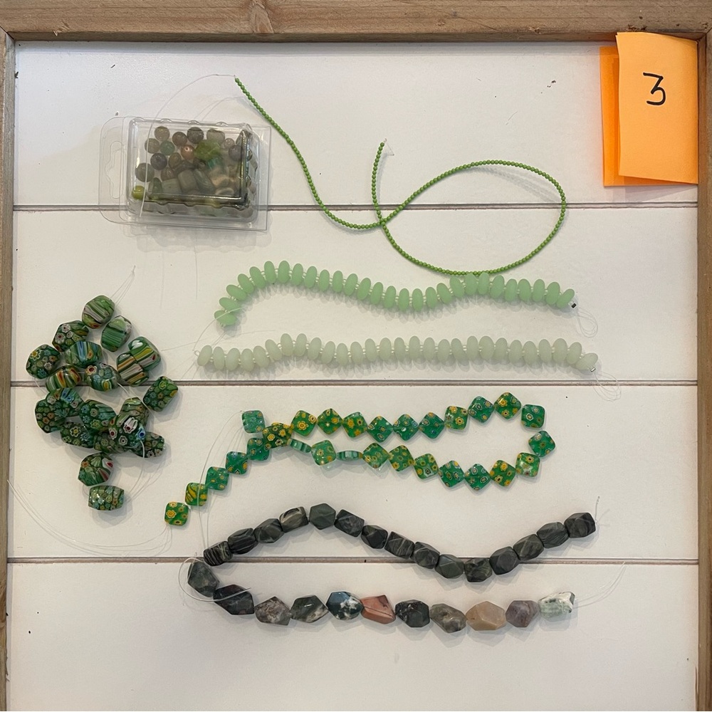 Assorted Green and Black Beads For Jewelry Making and Crafts